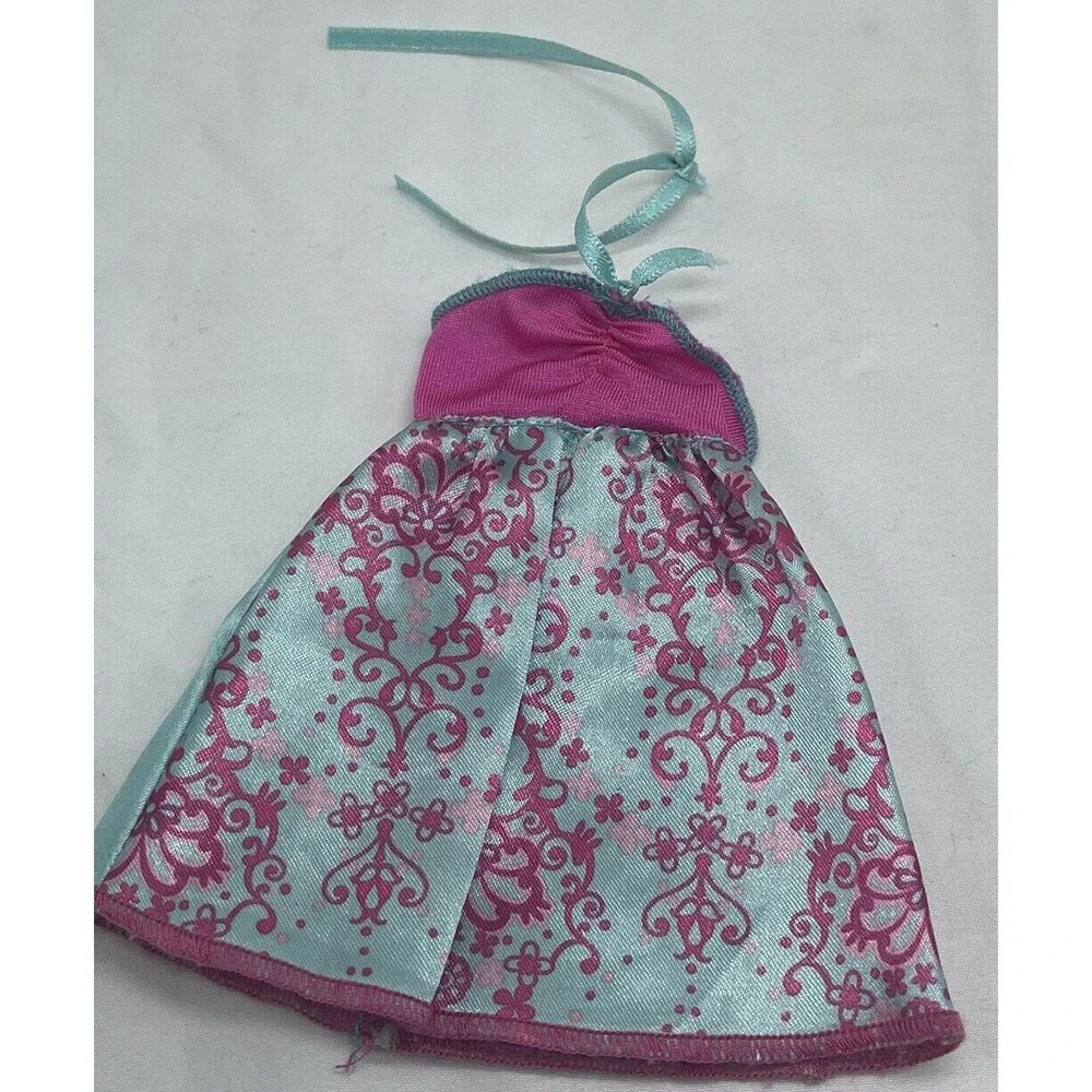 Barbie Doll Figure Doll Dress Up Fashion Style Fancy Dress Print Green Pink Play